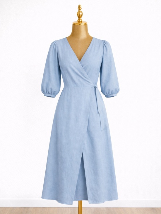 Zara Dresses & Skirts - Zara Light Blue Wrap Dress | Women’s S | NWOT